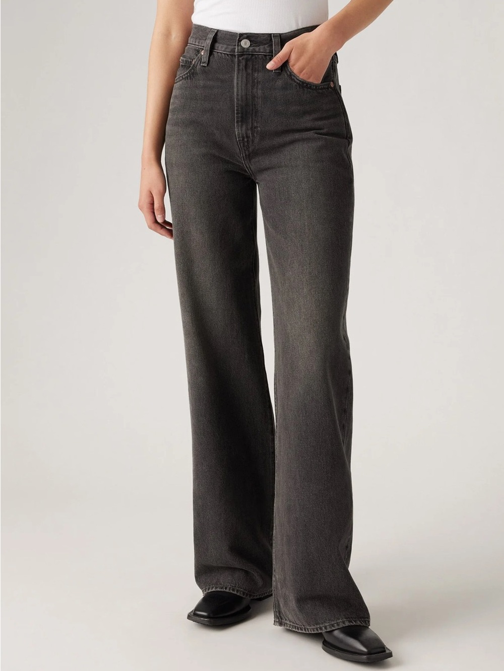 Levi’s Ribcage Wide Leg Black Wash Jeans